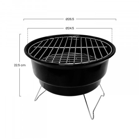 Barbacoa de Carbón con Bolsa Isotérmica Marjal Negro Ø26,5x22,5cm O91 Barbacoas 4