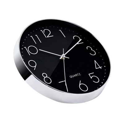 Reloj de Pared Moderno en Relieve con Esfera Negra Ø30 cm O91 Relojes de Pared 2