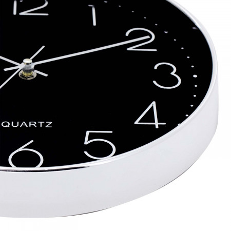 Reloj de Pared Moderno en Relieve con Esfera Negra Ø30 cm O91 Relojes de Pared 4