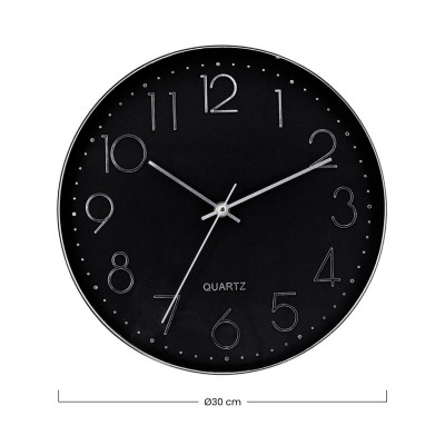 Relógio de parede moderno em relevo com mostrador preto Ø30 cm O91 Relógios de parede 6