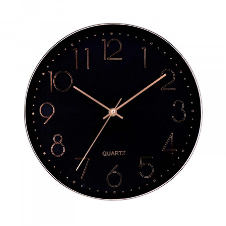 Reloj de Pared Moderno en Relieve con Esfera Negra Ø30 cm O91 Relojes de Pared 8