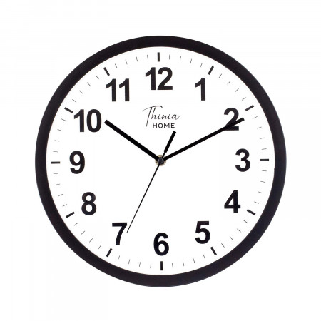 Relógio de parede preto clássico com mostrador branco Ø30,5 cm O91 Relógios de parede 1