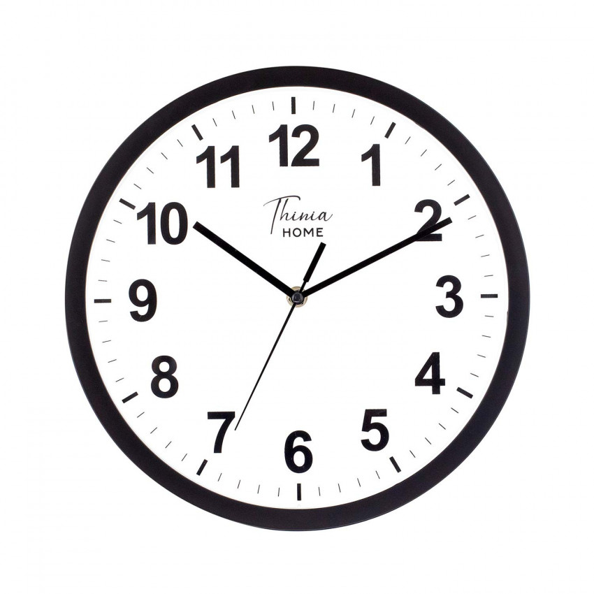 Relógio de parede preto clássico com mostrador branco Ø30,5 cm O91 Relógios de parede 1