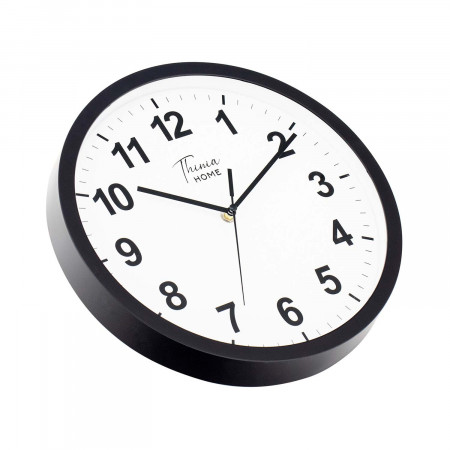 Relógio de parede preto clássico com mostrador branco Ø30,5 cm O91 Relógios de parede 2