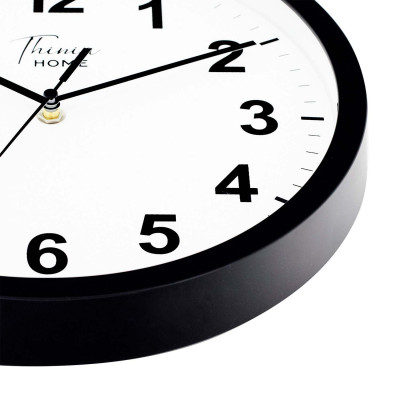Relógio de parede preto clássico com mostrador branco Ø30,5 cm O91 Relógios de parede 4