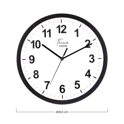 Reloj de Pared Clásico Negro con Esfera Blanca Ø30.5 cm O91 Relojes de Pared 6