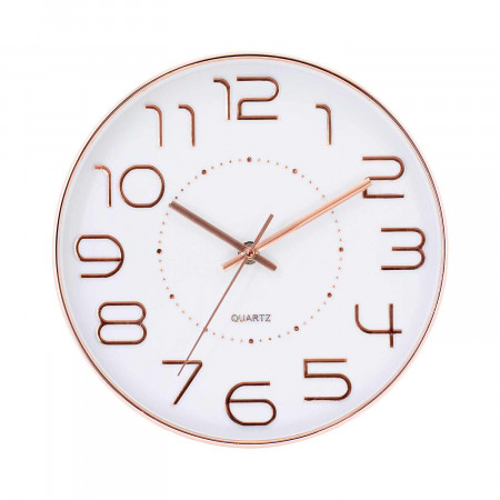 Relógio de parede Original em ouro rosa com mostrador branco Ø25 cm O91 Relógios de parede 1
