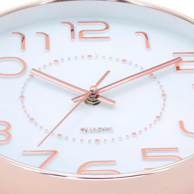 Relógio de parede Original em ouro rosa com mostrador branco Ø25 cm O91 Relógios de parede 3