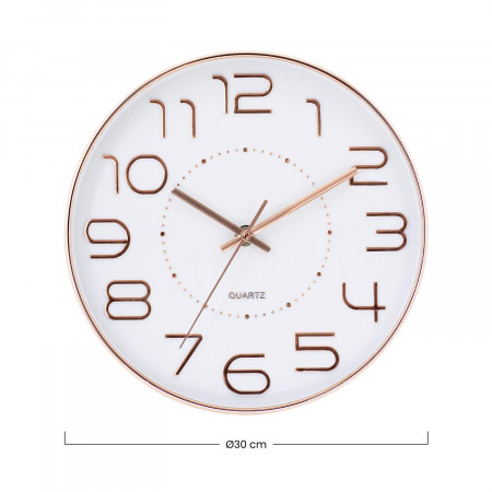 Relógio de parede Original em ouro rosa com mostrador branco Ø25 cm O91 Relógios de parede 6