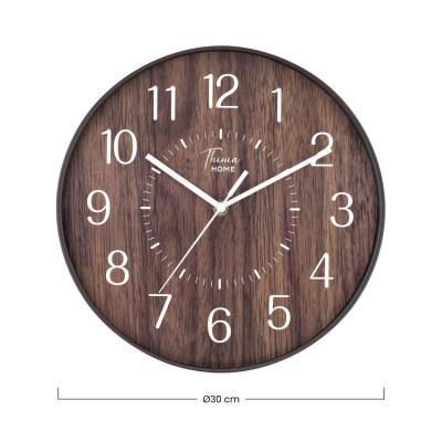 Reloj de Pared de Madera Oscura Ø30 cm O91 Relojes de Pared 6