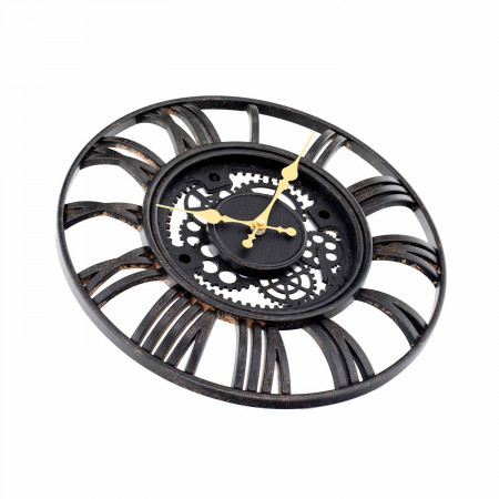 Reloj de Pared Vintage Troquelado Negro/Dorado Ø38 cm O91 Relojes de Pared 2