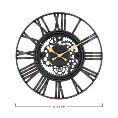 Reloj de Pared Vintage Troquelado Negro/Dorado Ø38 cm O91 Relojes de Pared 6