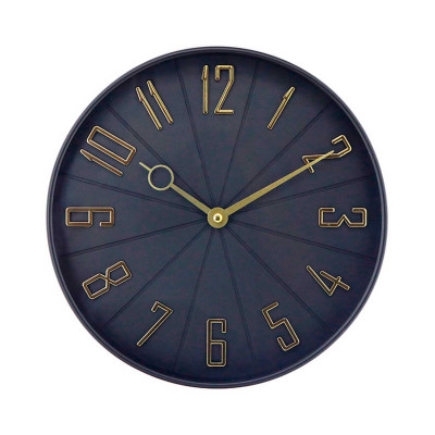 Reloj de Pared Vintage Negro/Dorado Ø27.3 cm O91 Relojes de Pared 1