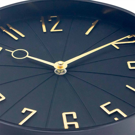 Reloj de Pared Vintage Negro/Dorado Ø27.3 cm O91 Relojes de Pared 2