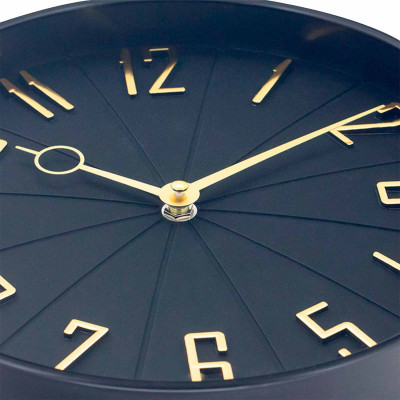 Reloj de Pared Vintage Negro/Dorado Ø27.3 cm O91 Relojes de Pared 2