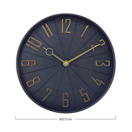 Reloj de Pared Vintage Negro/Dorado Ø27.3 cm O91 Relojes de Pared 5