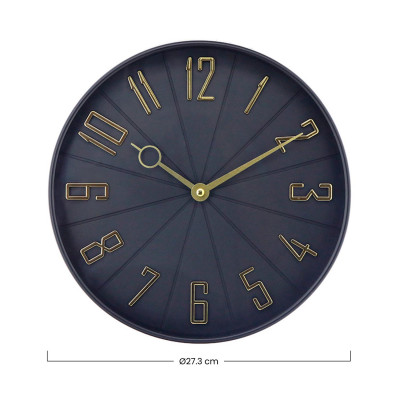 Reloj de Pared Vintage Negro/Dorado Ø27.3 cm O91 Relojes de Pared 5