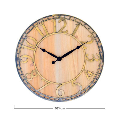 Reloj de Pared Vintage Marrón Ø33cm O91 Relojes de Pared 4