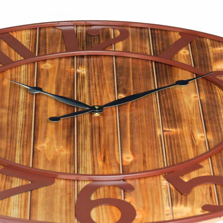 Reloj de Pared Vintage Negro/Madera Oscura Ø80cm O91 Relojes de Pared 2