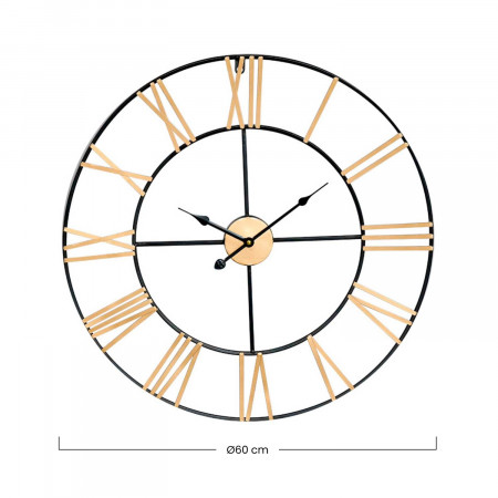 Relógio de parede vintage Preto/Bronze Ø60cm O91 Relógio de parede 4
