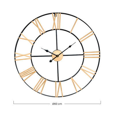 Reloj de Pared Vintage Negro/Bronce Ø60cm O91 Relojes de Pared 4