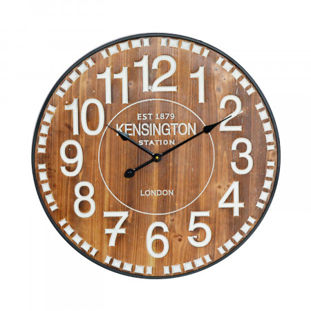 Relógio de parede vintage em madeira escura Ø60cm O91 Relógios de parede 1