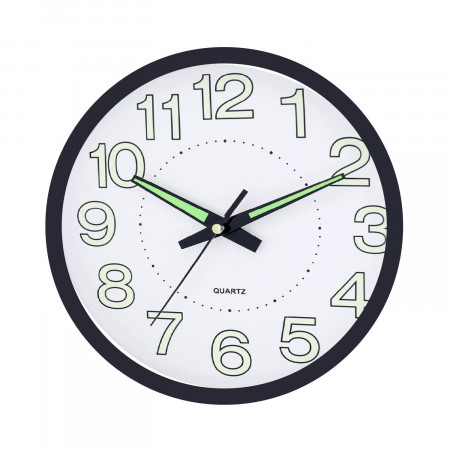 Relógio de parede refletor preto moderno Ø25.4cm O91 Relógios de parede 1