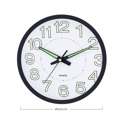 Relógio de parede refletor preto moderno Ø25.4cm O91 Relógios de parede 4
