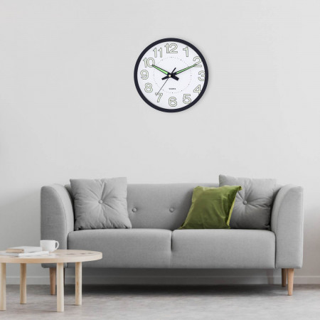Relógio de parede refletor preto moderno Ø25.4cm O91 Relógios de parede 5