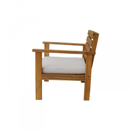 Conjunto de jardim Mesa retangular e 3 cadeiras com almofadas Marlon em madeira de acácia 7house Conjunto de sofá e mesa de cent