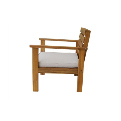 Conjunto de Jardín Mesa Rectangular Sofá Doble y 2 Sillones con Cojines en Madera de Acacia Marlon 7house Conjuntos de Sofás y M