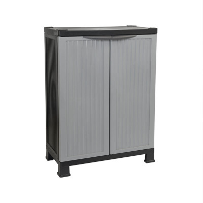 Armário baixo de exterior em resina com 1 prateleira 92x68x39cm O91 Armários de exterior 1