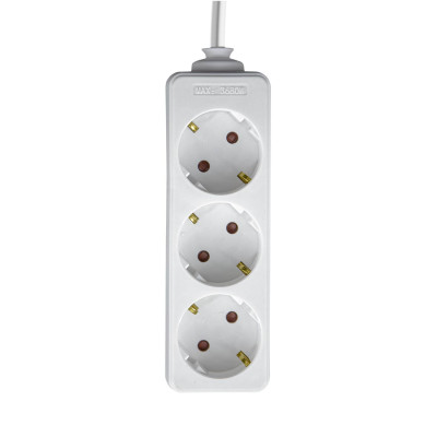 Pack 2 Regletas 3 Enchufes Schuko 1m Blanco sin Interruptor 7hSevenOn Bases Múltiples 2