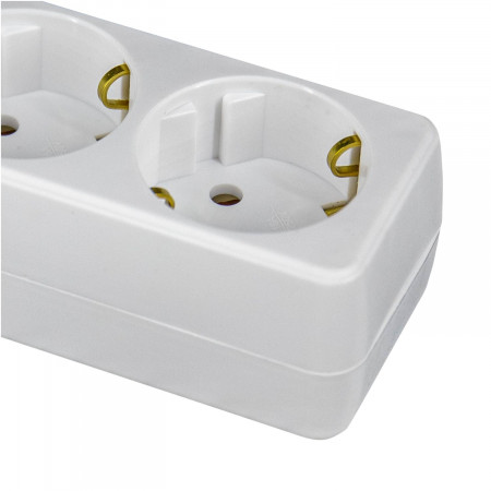 Pack 2 Regletas 3 Enchufes Schuko 1m Blanco sin Interruptor 7hSevenOn Bases Múltiples 3