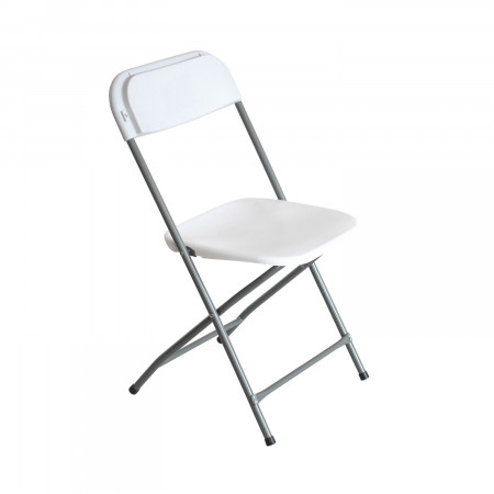 Cadeira dobrável branca 49x44.5x80.5cm 7house Cadeiras de jantar com pernas metálicas 1