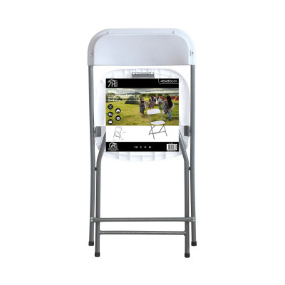Cadeira dobrável branca 49x44.5x80.5cm 7house Cadeiras de jantar com pernas metálicas 5