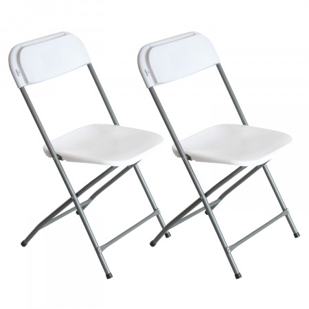 Pack 2 Cadeiras dobráveis brancas 49x44.5x80.5cm 7house Cadeiras de jantar Pata Blanca 1