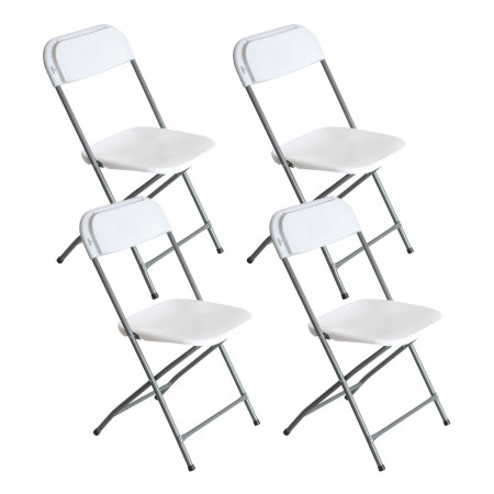 Pack 4 cadeiras dobráveis brancas 49x44.5x80.5cm 7house Cadeiras e cadeirões para exterior 1
