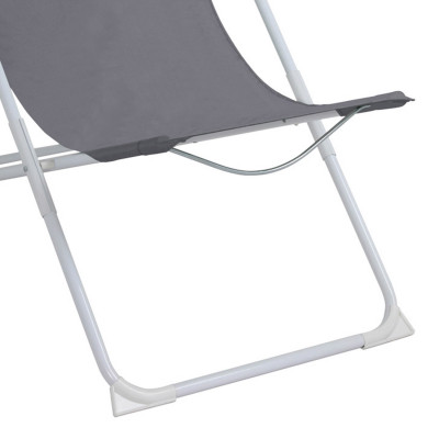 Pack 2 Hamacas Plegables 3 Posiciones con Cojín Gris 56x94x94cm 7house Hamacas y Tumbonas 3