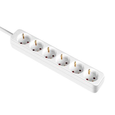 Pack 2 Regletas 6 Enchufes Schuko 1m Blanco sin Interruptor 7hSevenOn Bases Múltiples 2
