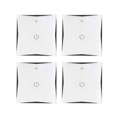 Pack 4 interruptores de parede WiFi via smartphone/APP 7hSevenOn Home Tomadas inteligentes 1