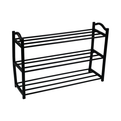 Scaffale Zapatero a 3 ripiani Zip Nero 62,5x19x44 cm 7house
