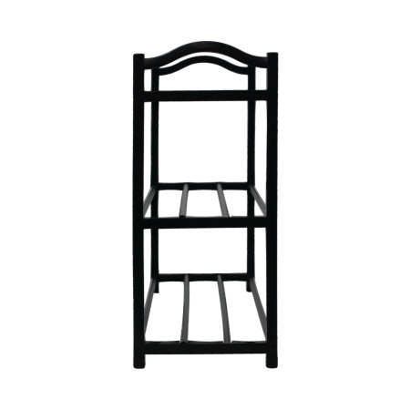 Scaffale Zapatero a 3 ripiani Zip Nero 62,5x19x44 cm 7house