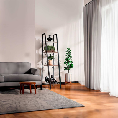 Prateleira de metal com 4 prateleiras de madeira Oren 148x34x32,5cm 7house Prateleiras 6