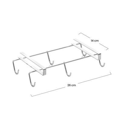 Suporte para copos com prateleira com 6 ganchos 15x26x4.5cm 7house Acessórios de cozinha 8