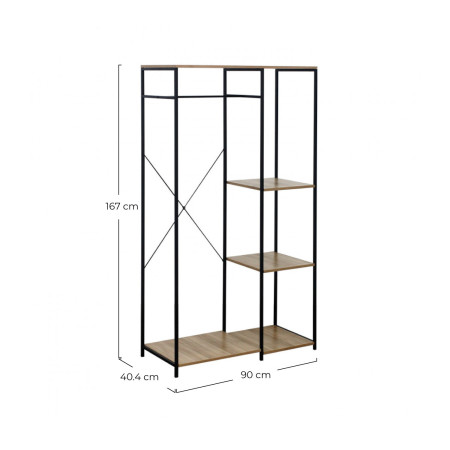 Perchero Metálico y de Madera Oilu 167x90x40,4cm 7house Percheros y Zapateros 4