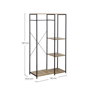 Perchero Metálico y de Madera Oilu 167x90x40,4cm 7house Percheros y Zapateros 4
