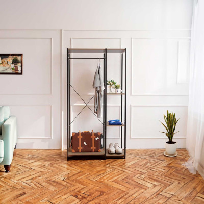 Perchero Metálico y de Madera Oilu 167x90x40,4cm 7house Percheros y Zapateros 5