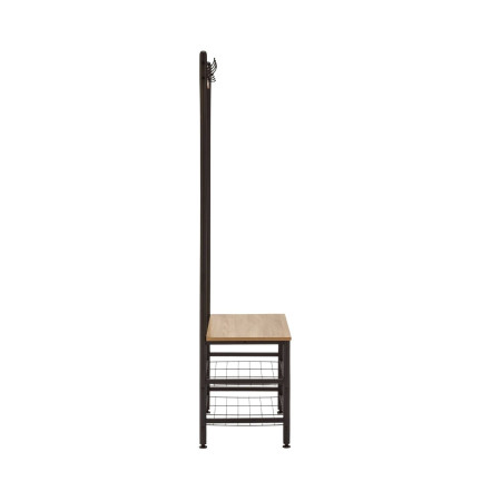 Perchero Metálico con 4 Colgadores y 3 Baldas de Madera Viem 175x60x40cm 7house Percheros 3