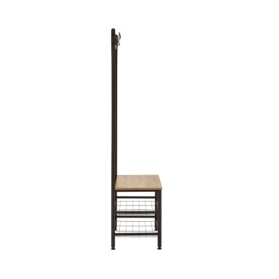 Perchero Metálico con 4 Colgadores y 3 Baldas de Madera Viem 175x60x40cm 7house Percheros 3